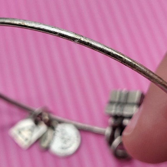 Alex and Ani Energy Gift Box Charm Bracelet Silver Tone Wire Charity By Design - Picture 5 of 9
